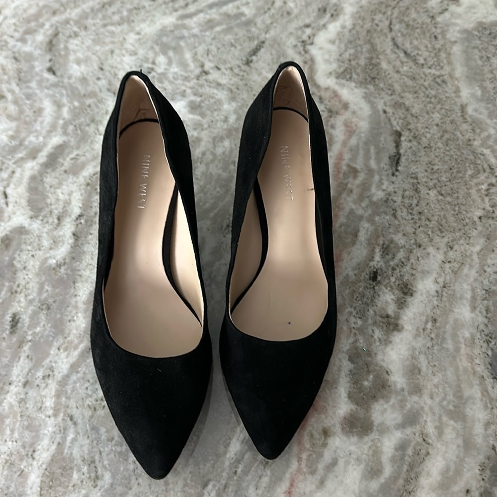 Nine West Black suede heels. Size 7